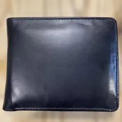 訳アリ　新品未使用品　外装袋付　ラムシープ　仔羊革　本革　二つ折り財布　ブラック
