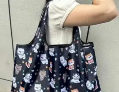 猫柄エコバッグ 内ポケット付き