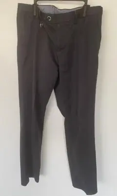 SOLIDO スラックス 4 紺 NAVY 日本製 パンツ ビジカジ USED