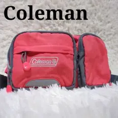 【極美品】コールマン☆Coleman カメラバッグ ウエストバッグ ナイロン 赤