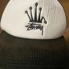 Stussy クラウンロゴキャップ ホワイト/ブラック