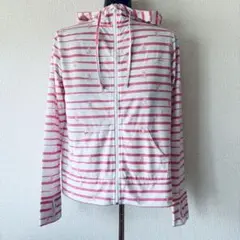 美品ディズニーUVカットラッシュガードパーカーMイグニオIGNIO白×ピンク