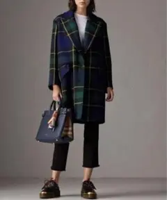 BURBERRY グリーンチェックウールコート