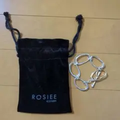 ROSIEE 　シルバーチェーンブレスレット ポーチ付き