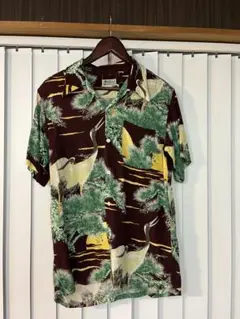 サンサーフ FIRELAND 初期アロハシャツ 鷹富士 カーキ M品番　90s Style No. SS38850 / SUN SURF SPECIAL EDITION “一富士二鷹三