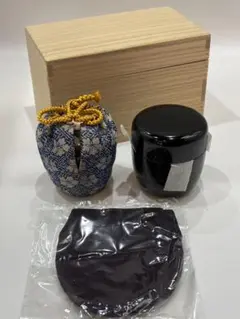 茶通箱　茶入（お仕覆付）　中棗（大津袋付） 茶道具 茶通箱セット(茶通箱 茶入 棗)仕覆 正絹大津袋｜Yahoo!フリマ
