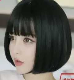 【ウィッグ】さらつやボブ 黒髪 マットブラック(ネット付き)