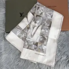 LOUISVUITTON ルイヴィトン ヴィトン スカーフ シルク グレー