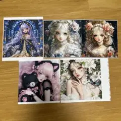 生地　女の子パネル　5枚セット