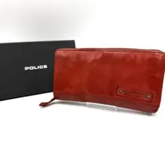 POLICE ポリス　長財布　ウォレット　レザー　レッド