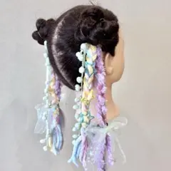 しなこちゃん♡ベビタピ♡ライブ♡フェス♡キッズヘア♡ヘアゴムエクステ♡派手髪♡姫