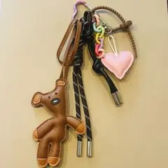 じゃらじゃらキーホルダー　バッグチャーム　ランドセル　通園バッグに　くまさん