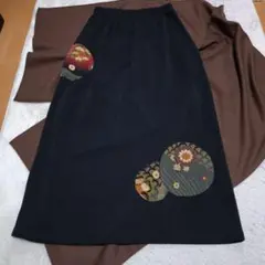 新品　丹後工房　和風刺繍風ロングスカート Mサイズ