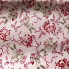クラシカルモダン　ラビットリボン　110×50cm ピンク