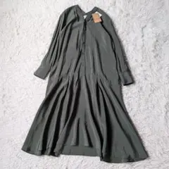 《新品タグ付》BEARDSLEY/ビアズリー　カラーレスシャツワンピース　F