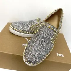 Christian Louboutin スリッポン ラメ スタッズ 35.5