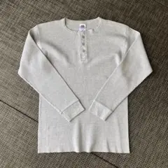 サーマル ワッフル素材 無地Tシャツ 長袖 90s USA古着 3XL ビッグ