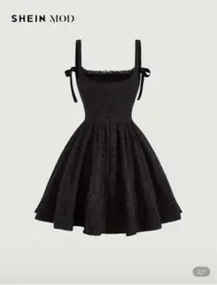 SHEIN ワンピース ミニワンピ　黒　ブラック　MODシーイン ガーリー