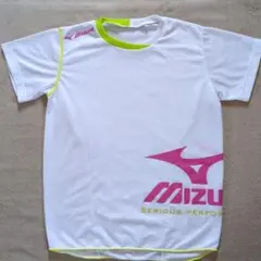 Mizuno 陸上用シャツ ホワイト/ピンク/ライム