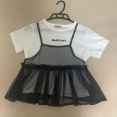 ロゴ入り白T &キラキラビスチェセット