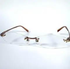 【美品】GUCCI グッチ　リムレス　メガネ　スクエアG 縁無し眼鏡　オーバル