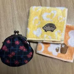 【美品】がま口/シャルレ干支ハンカチ 3点セット