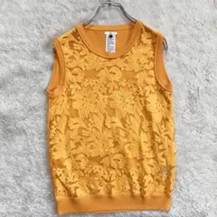 未使用級・近年モデル✨Sov.　ダル糸刺繍ノースリーブニット　花柄　洗える　M位