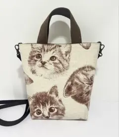 にゃんこフェイス 2WAY ミニバッグ 猫 ネコ ねこcat ショルダー付