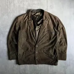【90s vintage】チロリアンジャケット　レザーブルゾン　本革　ヌバック