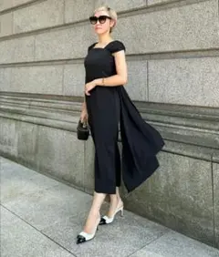 極美品✨JENNE　ショルダーベールドレス　L　ブラック
