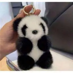 パンダ型ファーキーホルダー