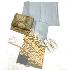 【2099】着物 色留袖 袷 正絹 一つ紋 鶴 松 金駒刺繍 単品販売♪