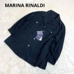 新品タグ付MARINA RINALDI デニムシャツ 大きいサイズ 21黒