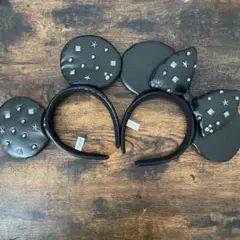 ミニー ディズニー スパンコール カチューシャ ミッキー レザー カップル