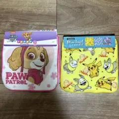 ミニタオル　3枚組2セット　①パウパトロール ②ポケモン　ピカチュウ
