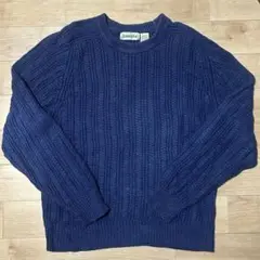 90s st john's bay コットンニット ケーブルニット ブルー