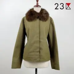 美品 23区 ステンカラー ファージャケット ブラウン サイズ1*CA18