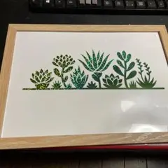 多肉植物の切り絵アート