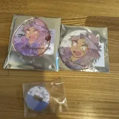 忍たま　竹谷　プリズムパターン　アクリルスタンド　缶バッジ