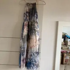 花柄　シフォンドレス