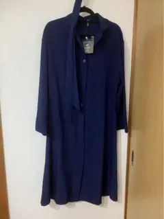 ネイビー シャツワンピース M