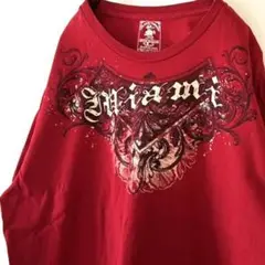 ザダックカンパニー マイアミ Tシャツ L レッド 赤 古着