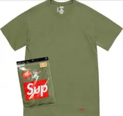 Sup オリーブグリーン Tシャツ Lサイズ