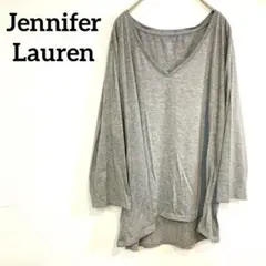 Jennifer Lauren グレー Vネック 長袖トップス