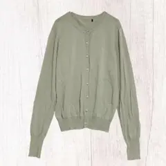 サマーニットカーディガン　パールボタン　M
