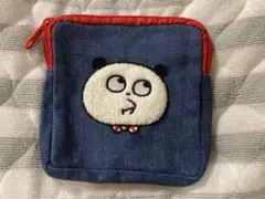 ごきげんぱんだ ふわふわデニムポーチ