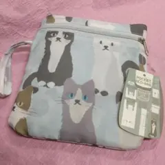 新品　ポケット付きエコバッグ　猫ちゃん　ハチワレ　可愛い