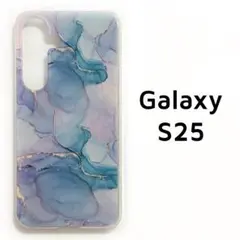 Galaxy S25 ケース 水彩風 マーブル カバー