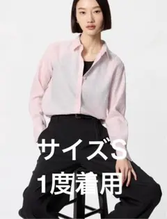 UNIQLO プレミアムリネンシャツ　ピンク　S