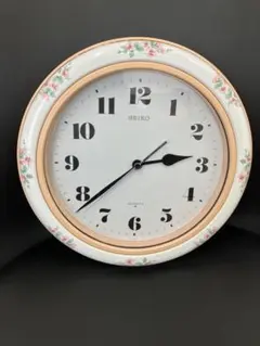 昭和レトロ　SEIKO 壁掛け時計　花柄　防塵・防湿　ホーロー　KS519